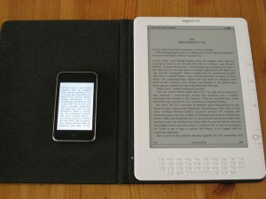 An iPod Touch and a Kindle